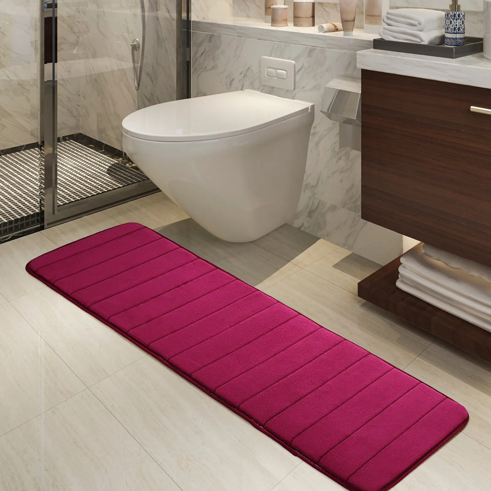 Tapetes Para HabitacióN Absorbent Striped Long Memory Foam Bathroom Rug Tapis Salon Grande Taille коврики до ваної кімнати