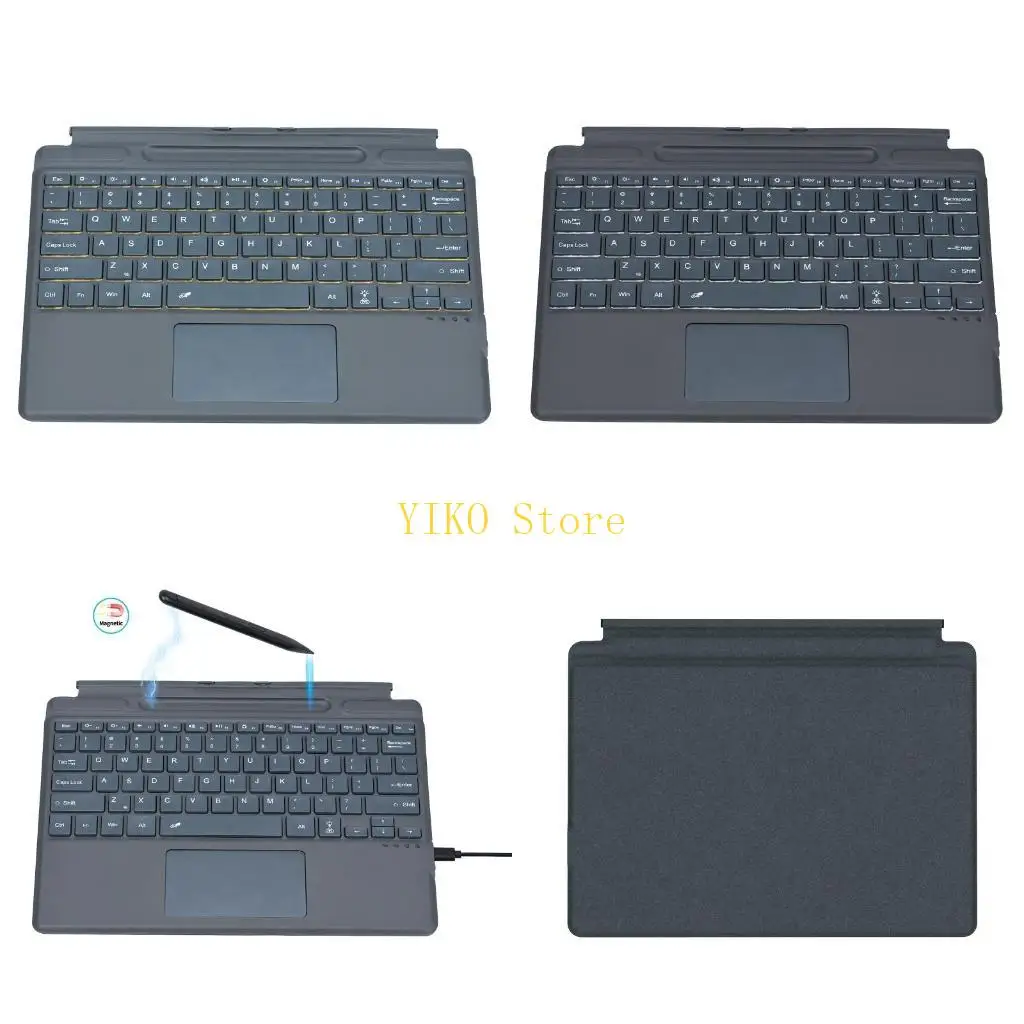 K32C Bluetooth-compatible Backlit Keyboard Wireless Rechargeable Keyboard +Magnetic Pen Slot for Microsoft Surface 8