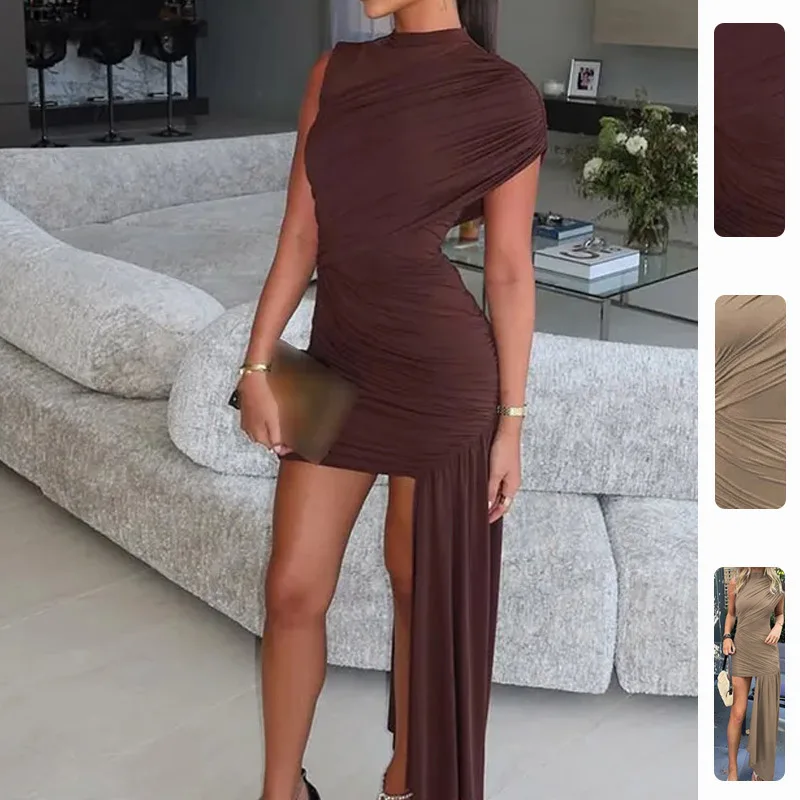 

Fashionable Slim Fit round Neck Dress Women's Style 2026 New Collection Elegant Commute Set Casual Sportswear Ensemble