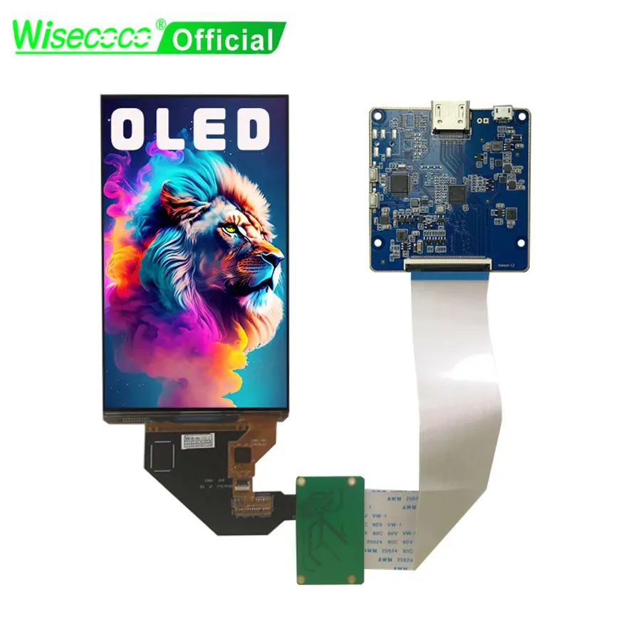 Wisecoco 5.5 Inch Oled Amoled IPS Display 1920x1080 FHD Screen MIPI Driver Board 403PPI For Raspberry Pi PC Secondary Panel