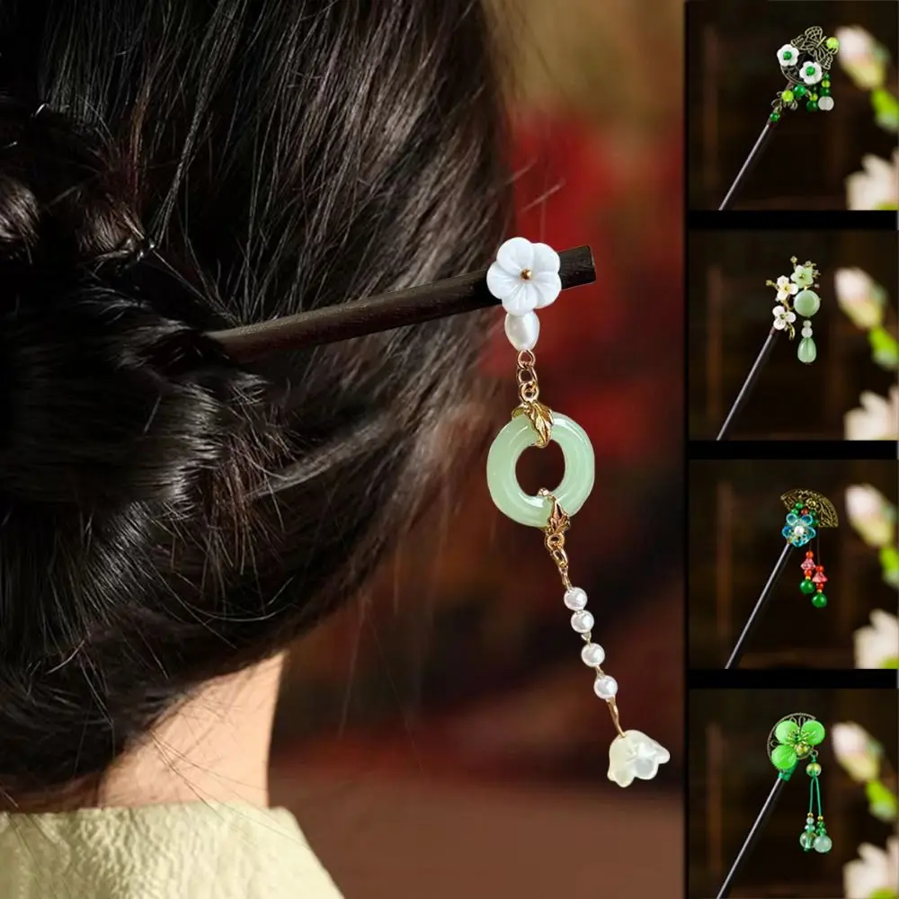 Traditional Hanfu Hair Fork Ancient Style Butterfly/ Flower Hair Clips Hair Sticks with Tassel Hair Ornaments for Hanfu