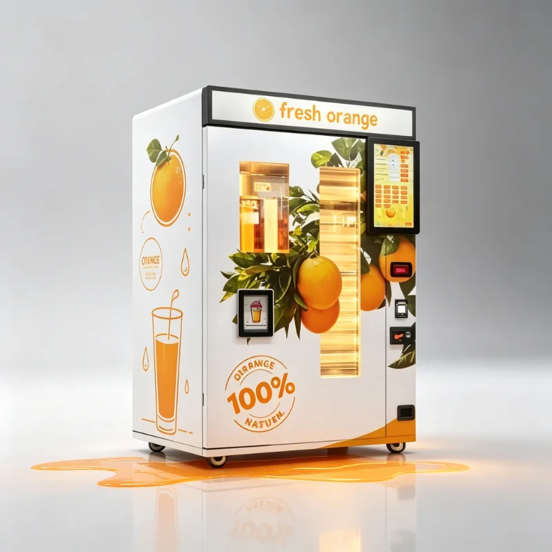 Fresh Orange Juice Vending Machine Custom Commercial Touch Screen Vending Equipment Coin Credit Card Token QR Code Payment