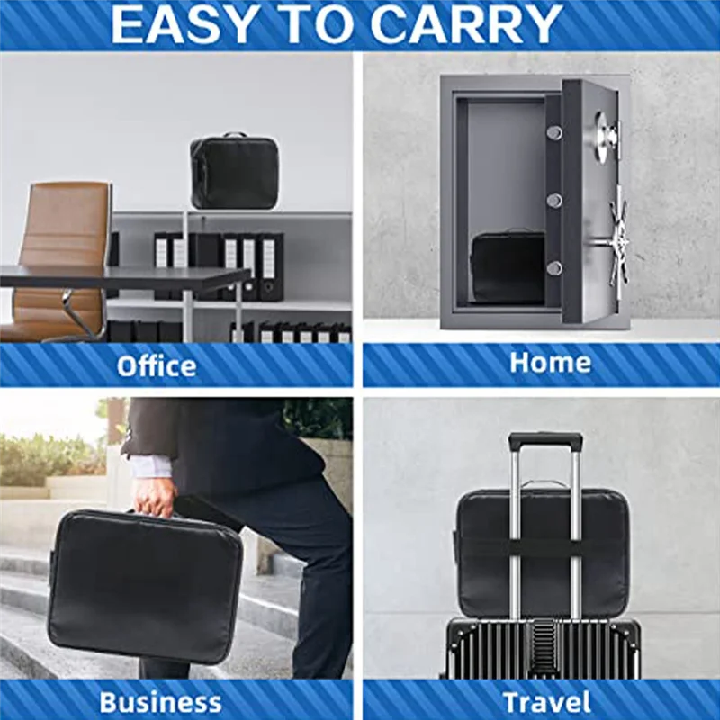 AED7-Bolsa de documentos com trava - Organizador de documentos importante à prova de umidade e 3 camadas 15X11 polegadas