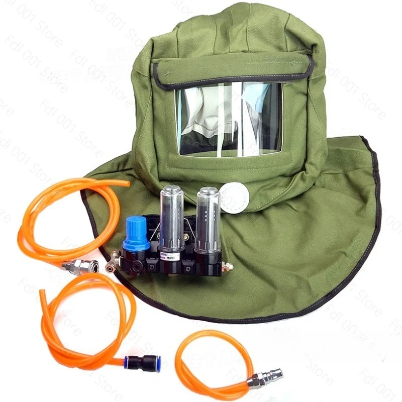 Full Face Mask with Hood for Painting Sandblasting Chemical Grinding Dust Proof