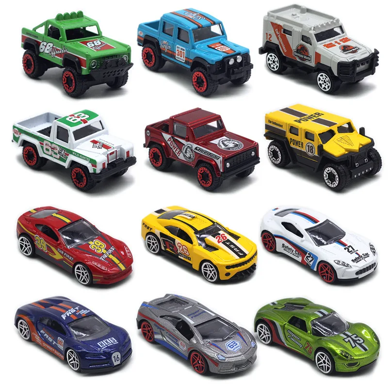 Original Simulated Alloy Car Sports Pull-back Car Vintage Pickup Police Car Qversion Mini Model Toys Gifts Collection