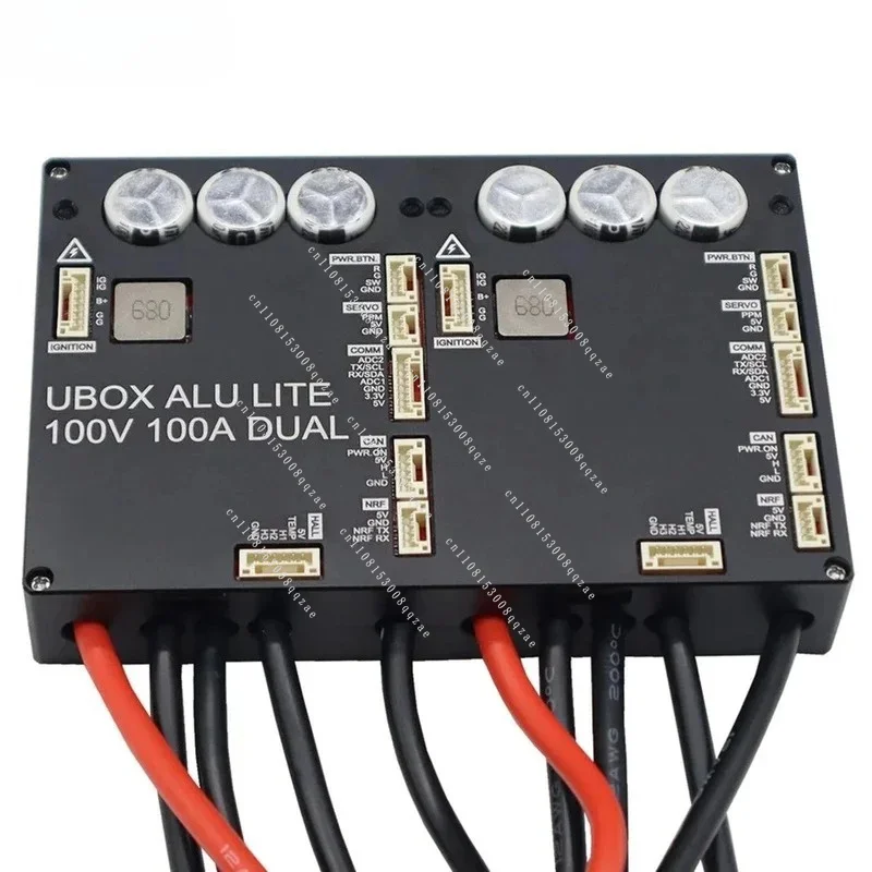 100V 100Ax2 Dual Aluminum Controller with 2.4Ghz Receiver Integrated Based on VESC for Electric Scooter Skateboard Bike