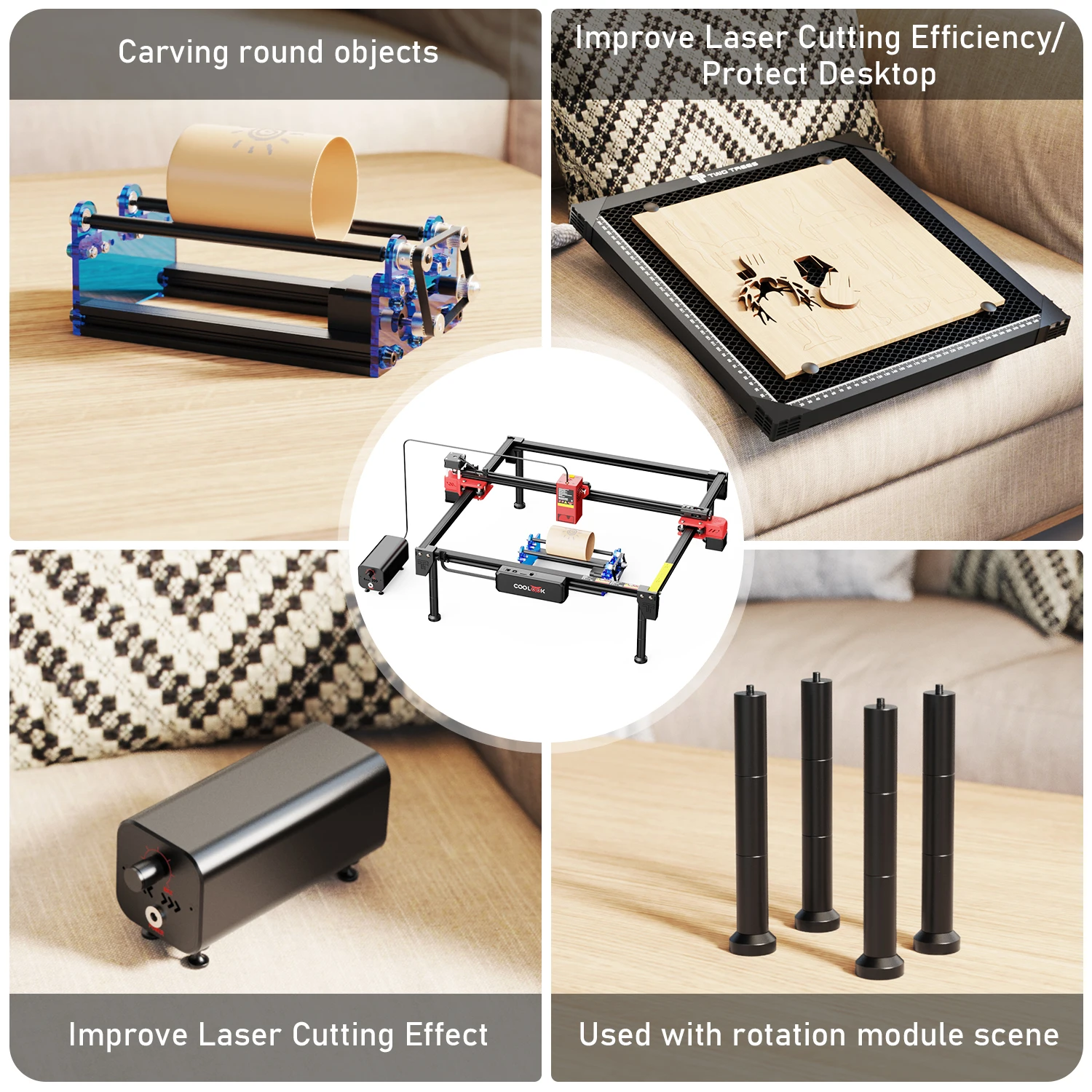 COOLOOK Laser Engraver 22W Output Power Cutting Wood Acrylic Leather 160W DIY Metal Laser Engraving Machine For Engraving Glass