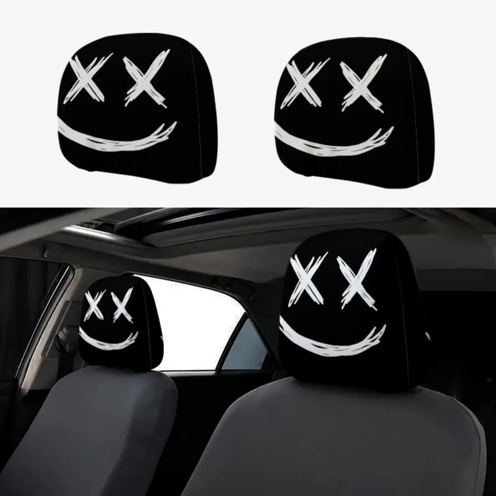 Ghost Car Headrest Covers 2pcs, Washable, All-Season Car Atmosphere Headrest Covers