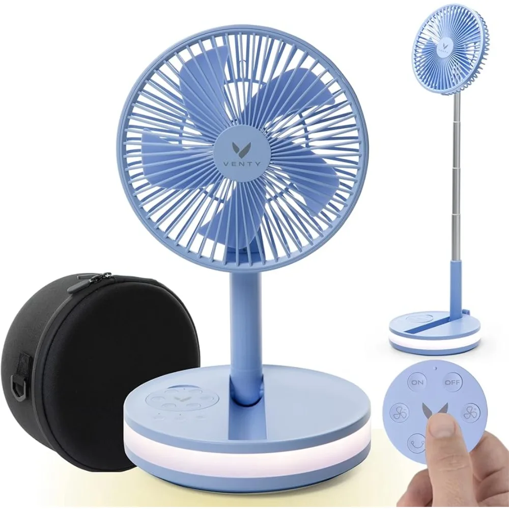 Turbo Jet Fan Portable Fan - Wireless Battery Operated Fan Remote Control & LED Lighting Mini Household Merchandises Home Garden