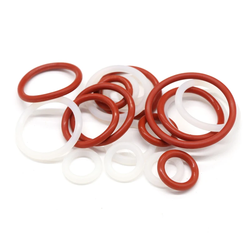 10Pcs VMQ O Ring Seal Gasket Thickness CS 3mm OD 10 ~ 150mm Silicone Rubber Insulated Waterproof Washer Round Shape Nontoxi Red