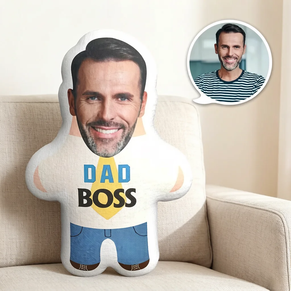 Custom Minime Pillow Dad Boss Face Pillow Father's Day Gifts
