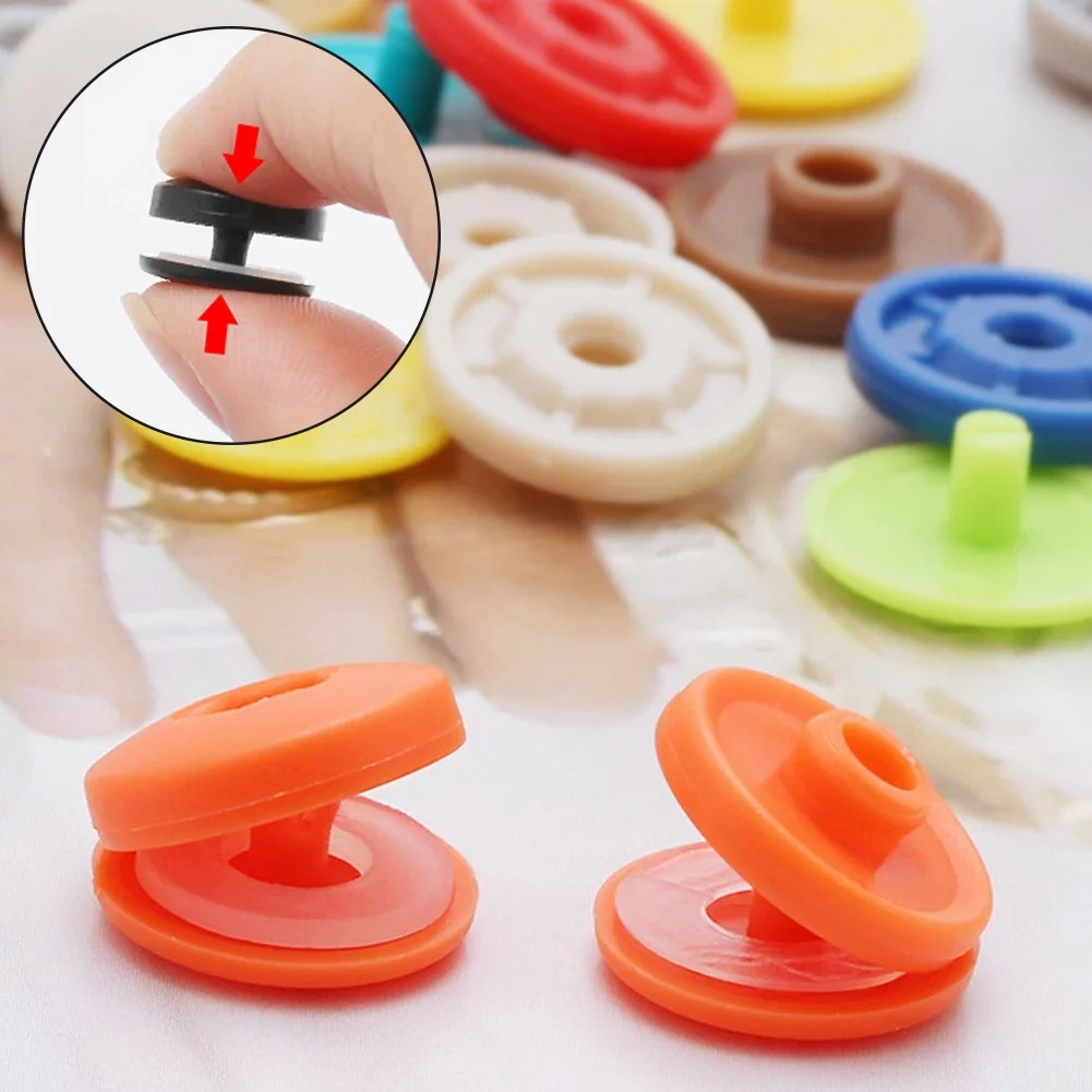 10sets Hand Press Type Round Snaps Buttons Tools Free T5 Button Fastener Snap Clothes Accessories DIY Crafts Sewing Accessories