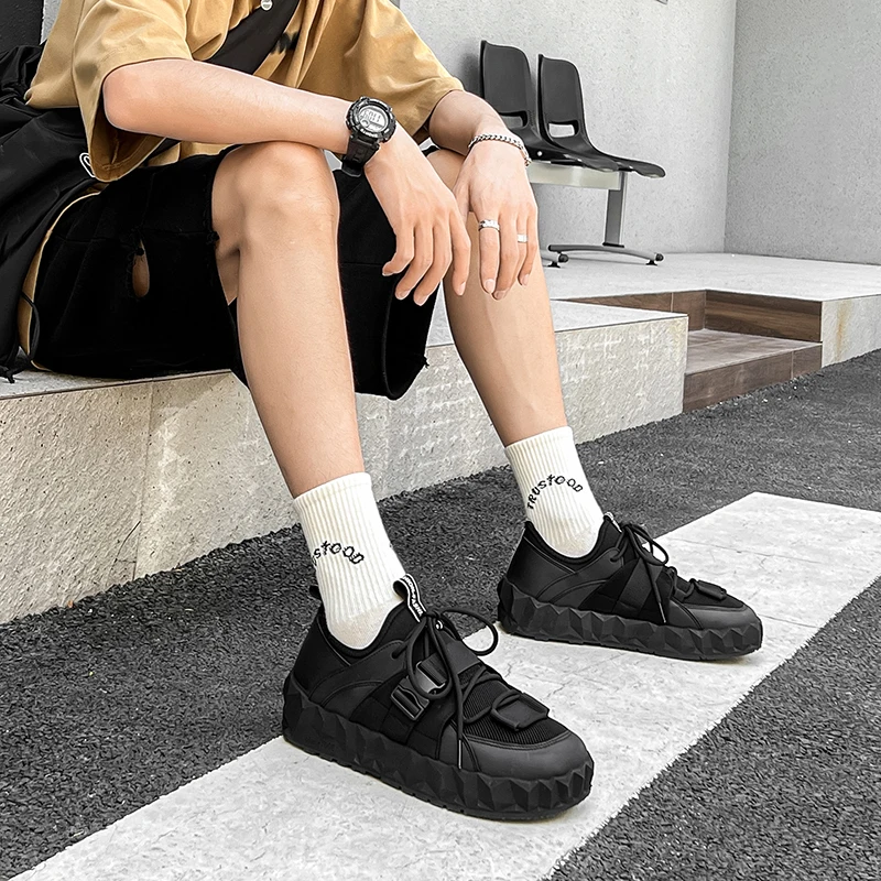 Fashion Men Sneakers Mesh Casual Shoes Lac-Up Mens Shoes Lightweight Vulcanize Shoes Walking Sneakers Zapatillas Hombre