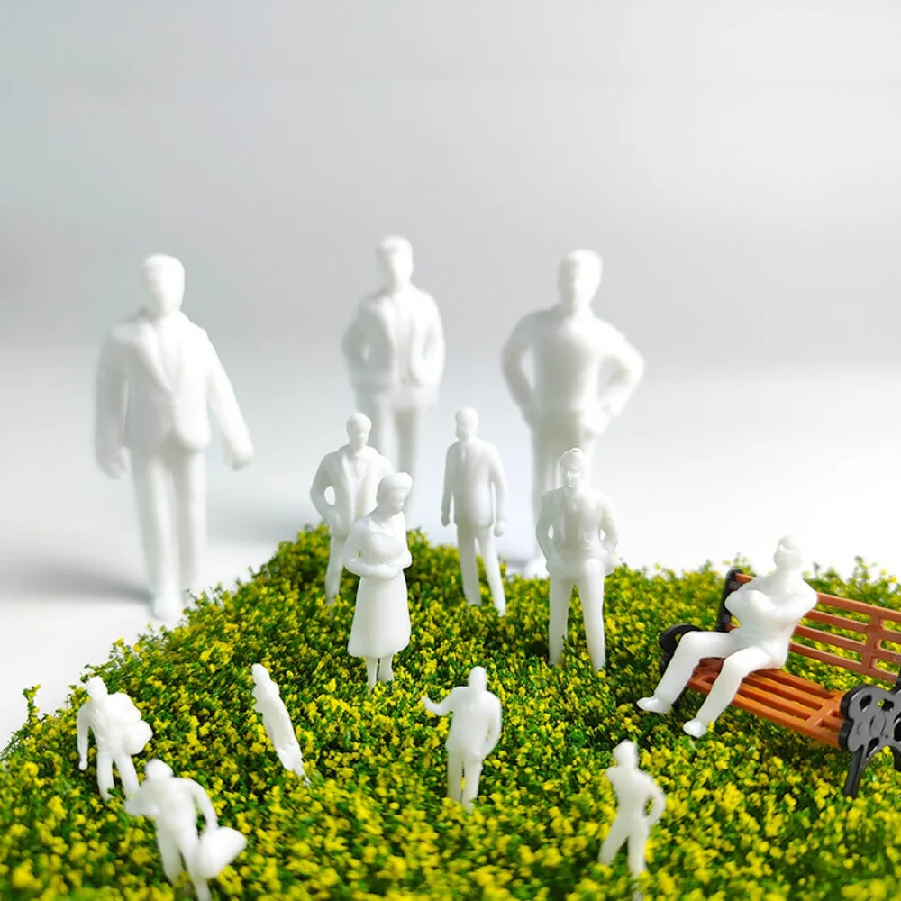 10/100pcs 1:300/1:200/1:100/1:150 Miniature Simulation Figures Model White Color Plastic Building People Figures