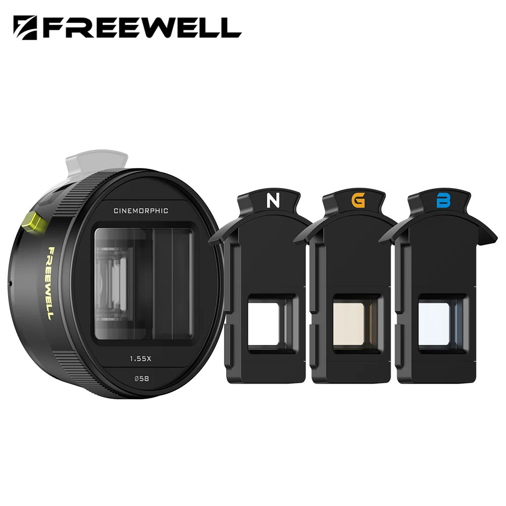 Freewell Steven Divish Pro Cine 1,33/1,55X anamorphes 3-in-1-Objektiv, lebendiges Neutral, goldene und blaue Flares für 17-mm-Handyhülle – Detail 1