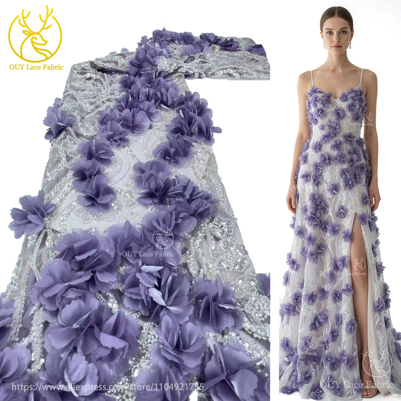 جديد الأفريقي ثلاثية الأبعاد زين الترتر 2025 موضة الفرنسية النيجيري حفلة مطرز الديكور تول أقمشة الدانتيل لفساتين الزفاف