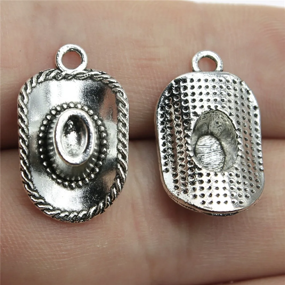 100pcs 23x13mm Cowboy Hat Pendant Charm For Jewelry Making