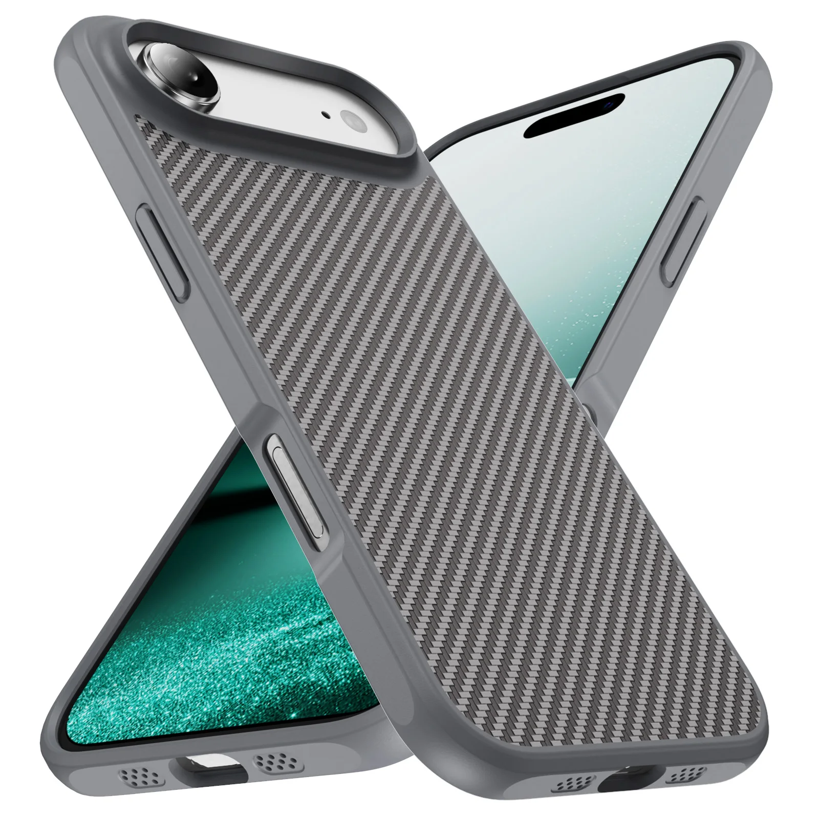 ÉTui Antichoc En Fiber De Carbone Pour Iphone 17 Air 15 16 Plus 14 Pro Max 13 Iphone17 Iphone15 Iphone16 Funda Capa