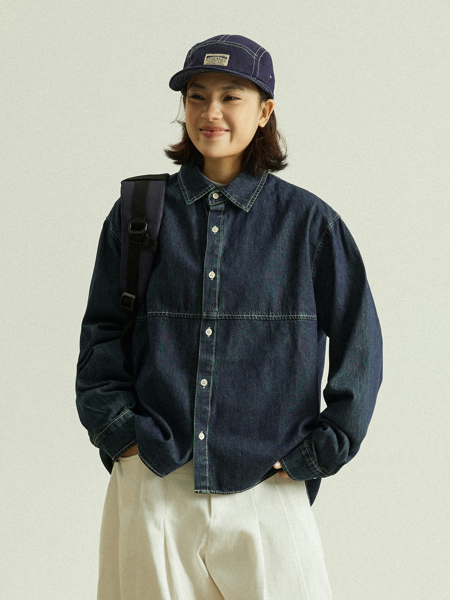 

Винтажная синяя джинсовая рубашка GoodNorth свободного кроя, мужская верхняя одежда, хлопковая рубашка с длинным рукавом и воротником, унисекс