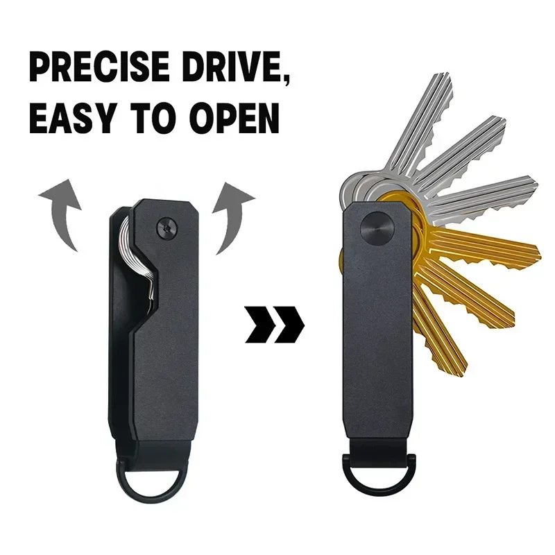 Key Organizer Compact Holder Metal Key Chain Minimalist Key Case Holder for Keychain Secures 1-5 Keys