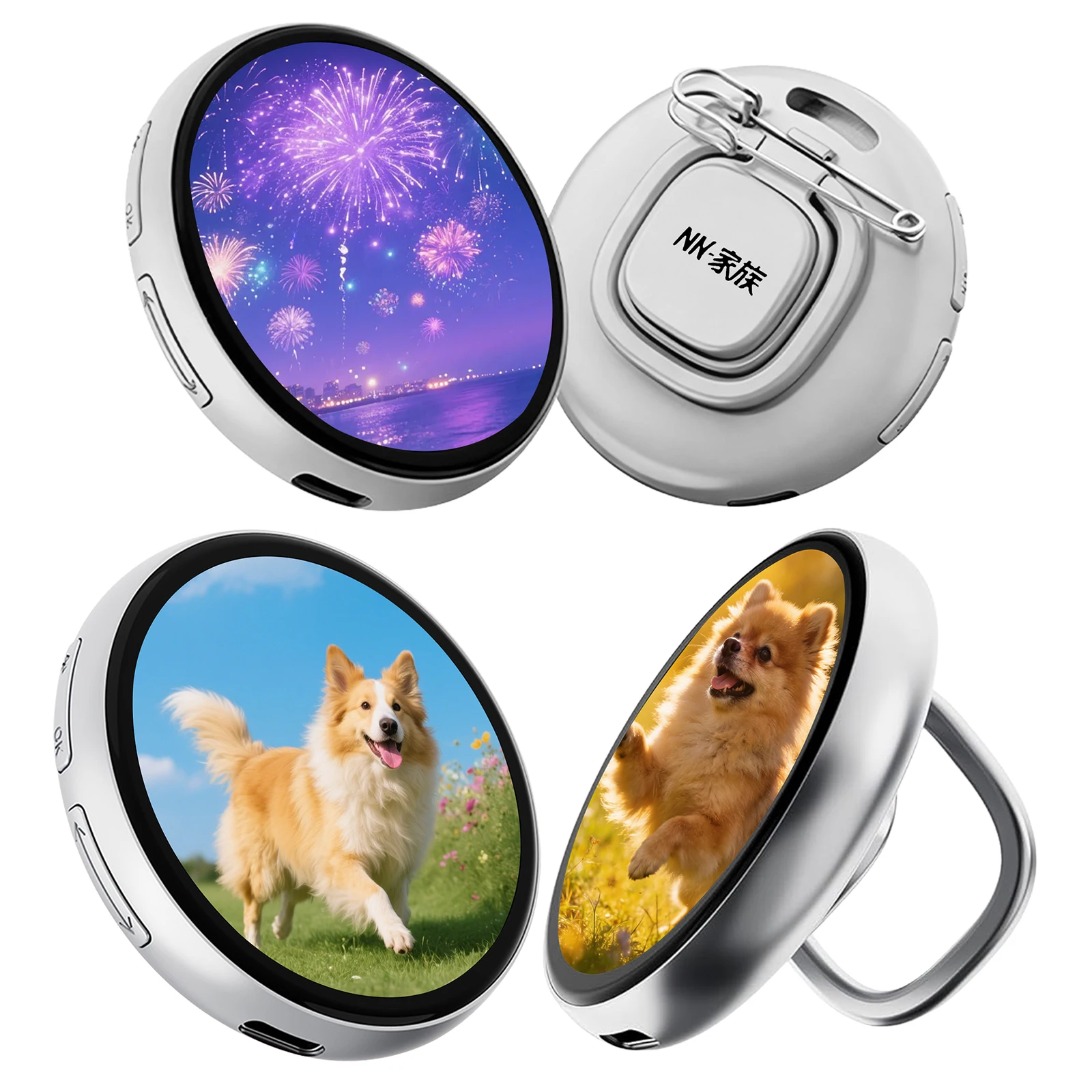 Electronic Anime E-Badge 1.85-In IPS Dynamic Smart Display Screen Tag Pins Creative Magnetic BT Badges Gift for Friends