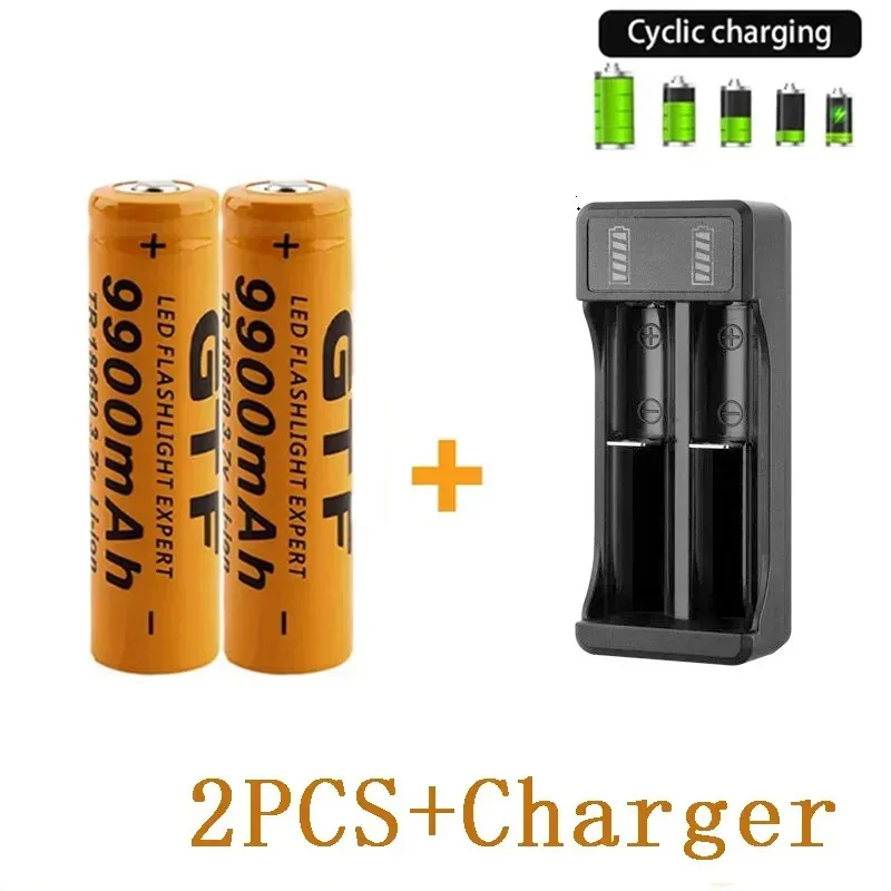 2026 New 3.7V 18650 Battery Bestselling 9900mAh+Charger Li-ion Batteries Rechargeable Battery for Remote Control Screwdriver