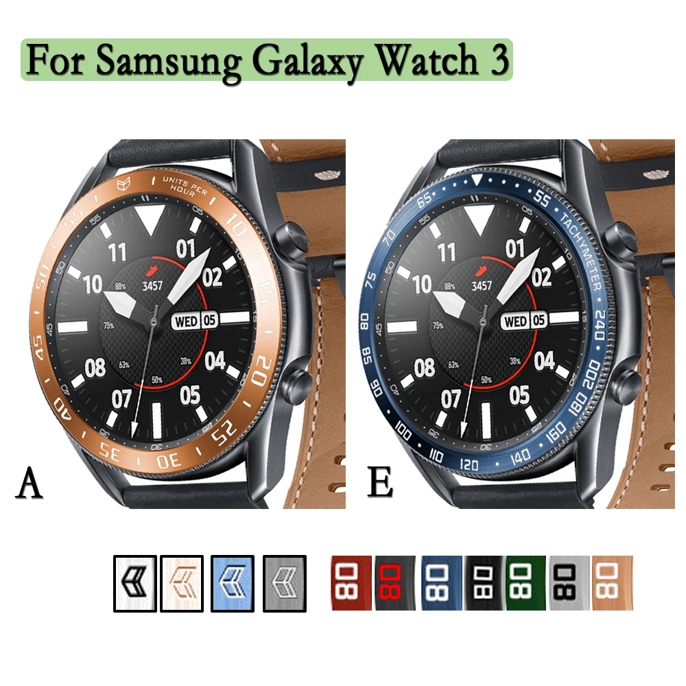 For Samsung Galaxy Watch 3 41/45mm Metal Bezel Ring 2 Types Watch Styling Frame Case Cover Protection Band Watch Decoration