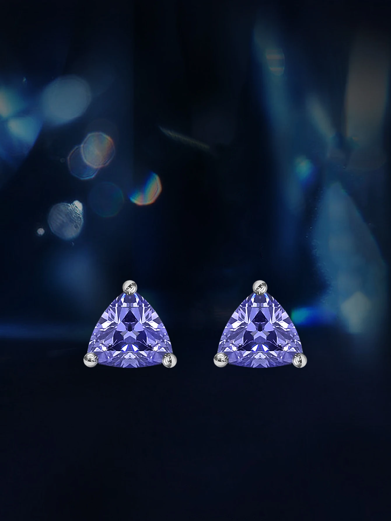 

Trillion Cut Earring Tanzanite Stud Earring for Women 925 Sterling Silver Earrings Engagement Birthday Gift New 2024