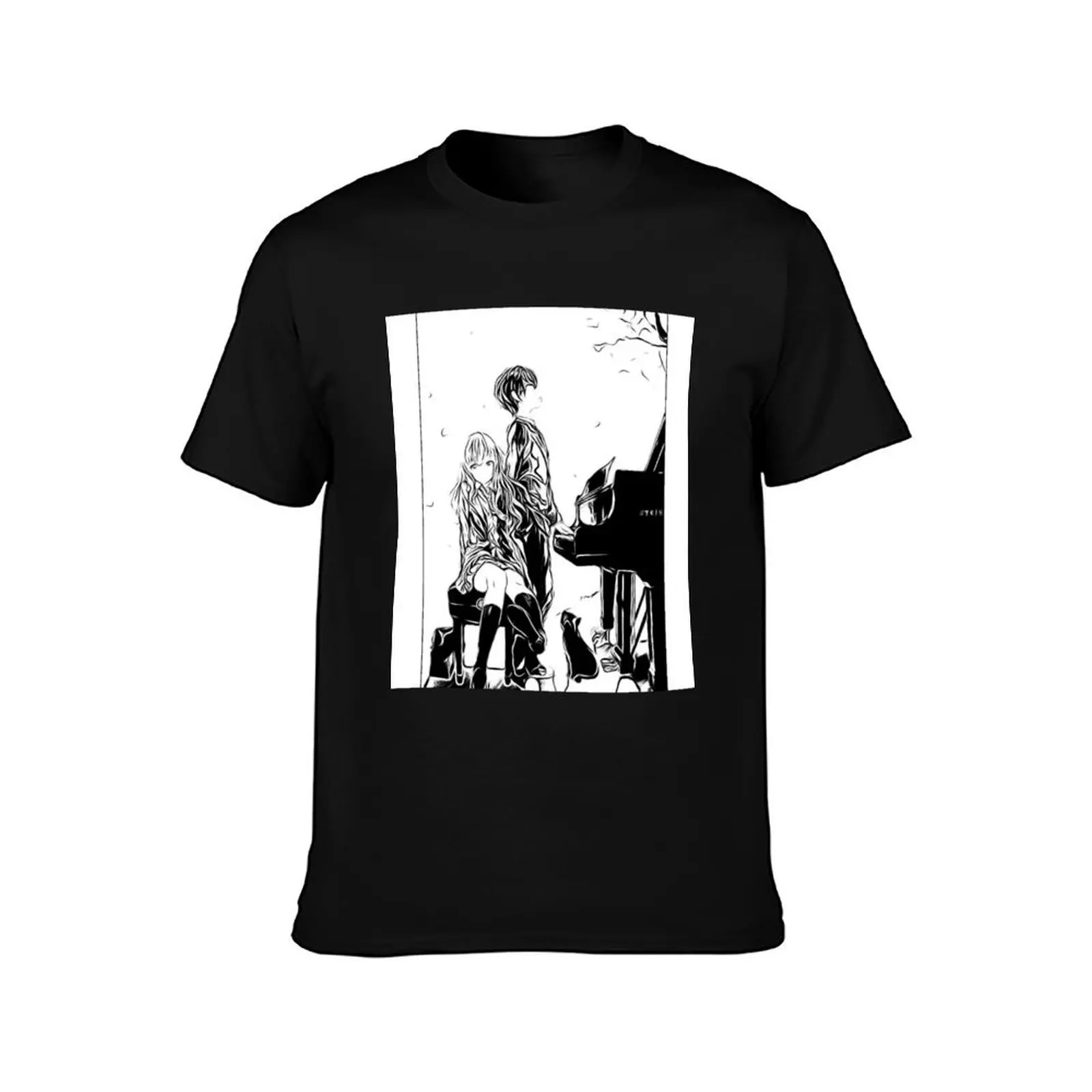 لا قمصان عالية وفي أبريل | Shigatsu Lie Kaori Kousei - تي شيرت ماركة Uso Kimi تي شيرت عالي الجودة فاخر للرجال (Mono) wa Your #2