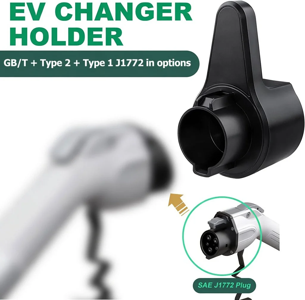 

EV Charger Connector Holder Wall Mount Bracket Universal for Type 1 Type 2 J1772 GB/T Connector - Fixed Clip Set