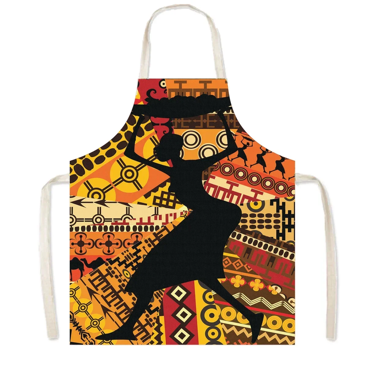 African Woman Print Kitchen Aprons Afro Fashion Girls Household Cleaning Pinafore Waterproof Chef Waiter Cooking Apron