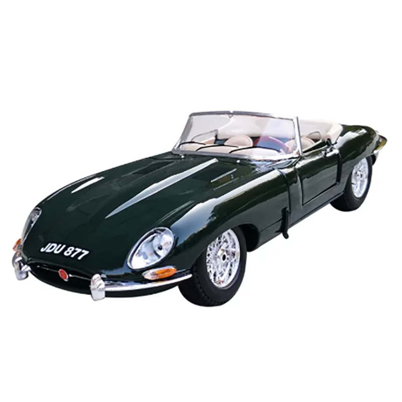 Burago - Coche Deportivo Clásico E-TYPE a Escala 1/18, Modelo de Aleación, Juguete de Simulación, Colección de Escritorio, Regalo, Exhibición Estática