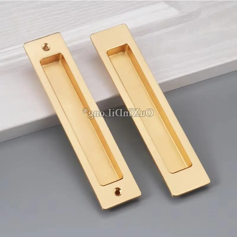 

1 пара утопленных ручек для раздвижных дверей из цинкового сплава, невидимые скрытые деревянные дверные ручки для сарая, балкона, ручки заподлицо