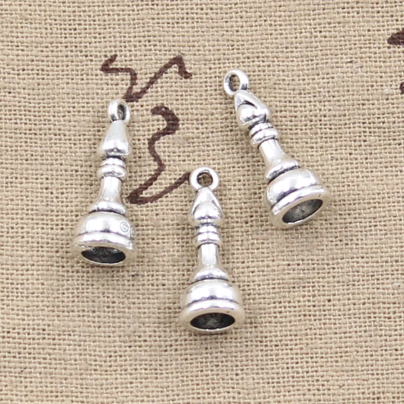 10pcs Charms Chess Knight Bishop Pawn King Queen Rook Antique Pendants,Vintage Tibetan Bronze Silver Color DIY Handmade Jewelry - view 6