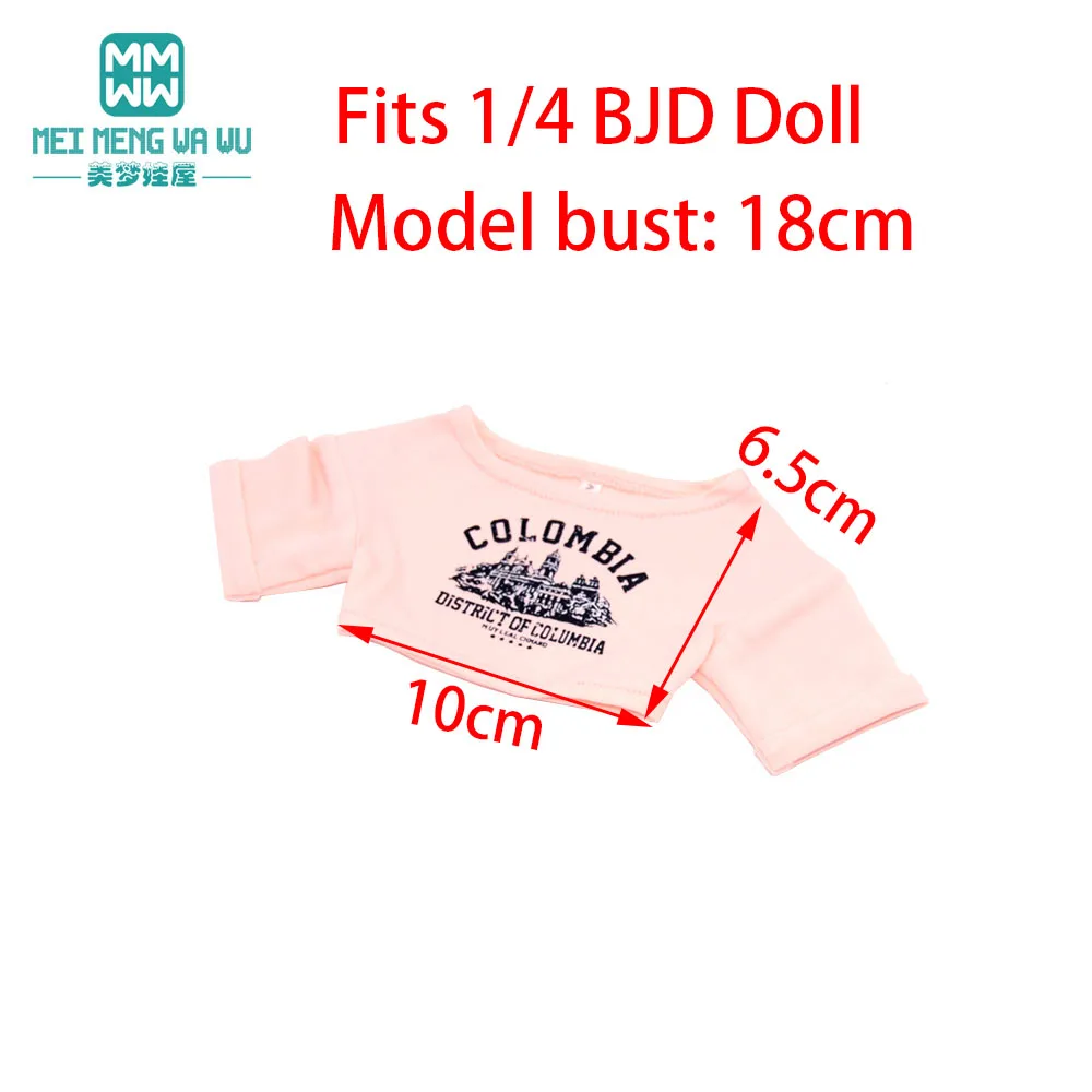 Passend für 43-60cm 1/3 1/4 SD DD BJD Puppenkleidung Modische Arbeitshose Kurzes T-Shirt Mädchen Geschenk – Detail 2