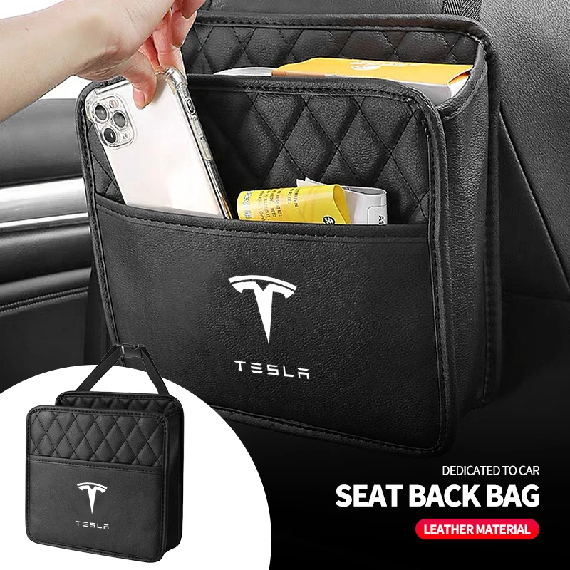 Car Seat Back Storage Bag Multi-function Seat Hanging Bag For Tesla Model 3 2021 S X Style Roadster Invader Coil Mod WYE K80