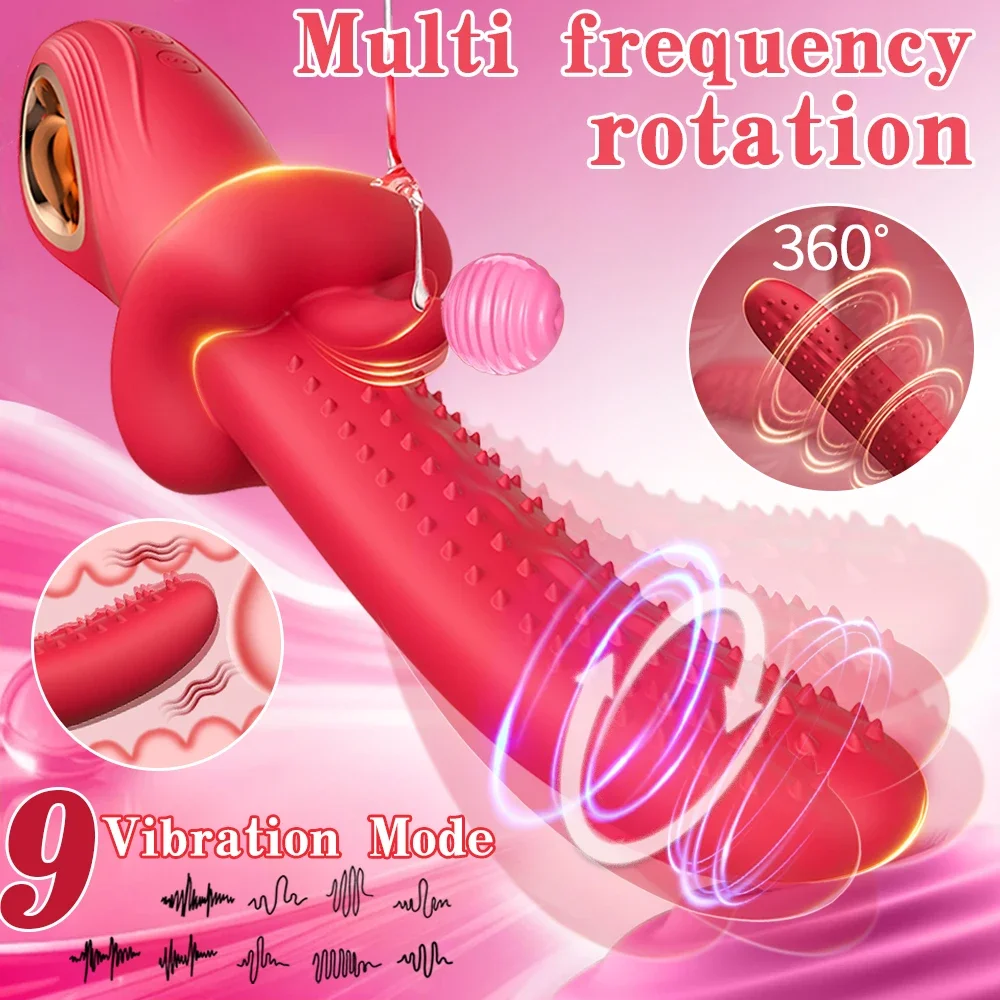 3 IN 1 Clitoral Tongue Rotating Vibrator for Women Clit Nipples G-Spot Stimulator Female Vagina Massager Vibrator Adults Sex Toy