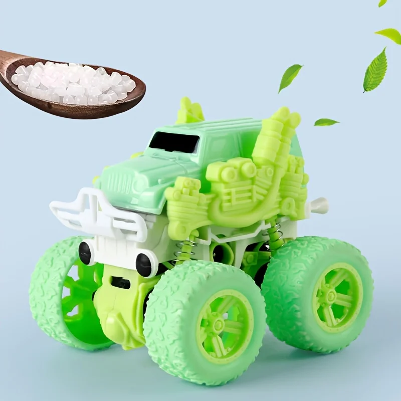 véhicule tout-terrain cascadeur à inertie motrice à quatre roues motrices, poussant vers l'avant, marche arrière par friction, 360 °   rotation, debout, cadeau idéal