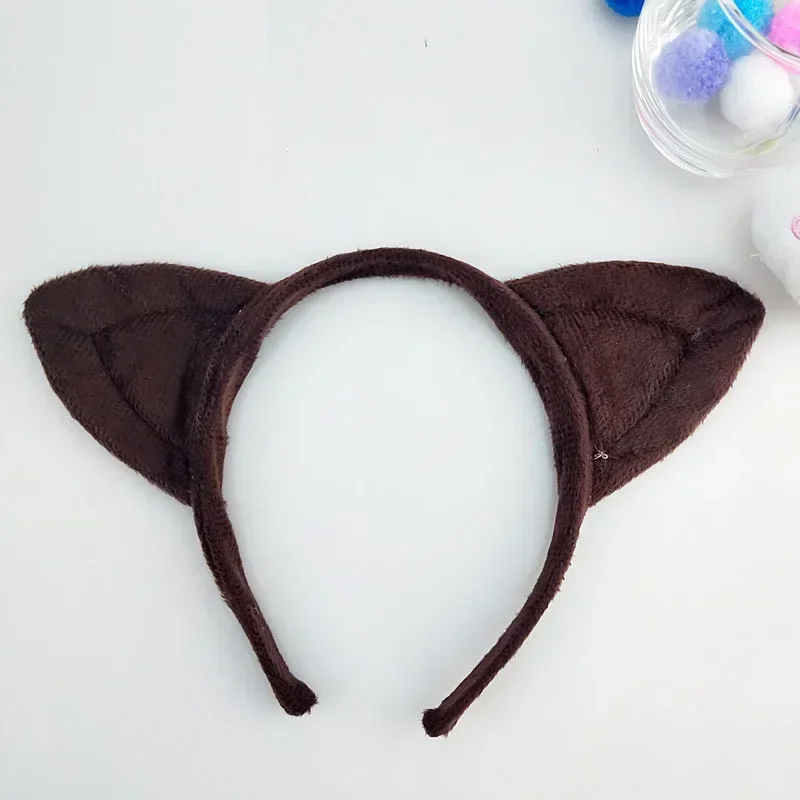성인 어린이 파티 여아 소년 여성 애니메이션 여우 귀 머리띠, 활 타이 테일 동물 코스프레 헤어 밴드, 생일 선물, 크리스마스 할로윈