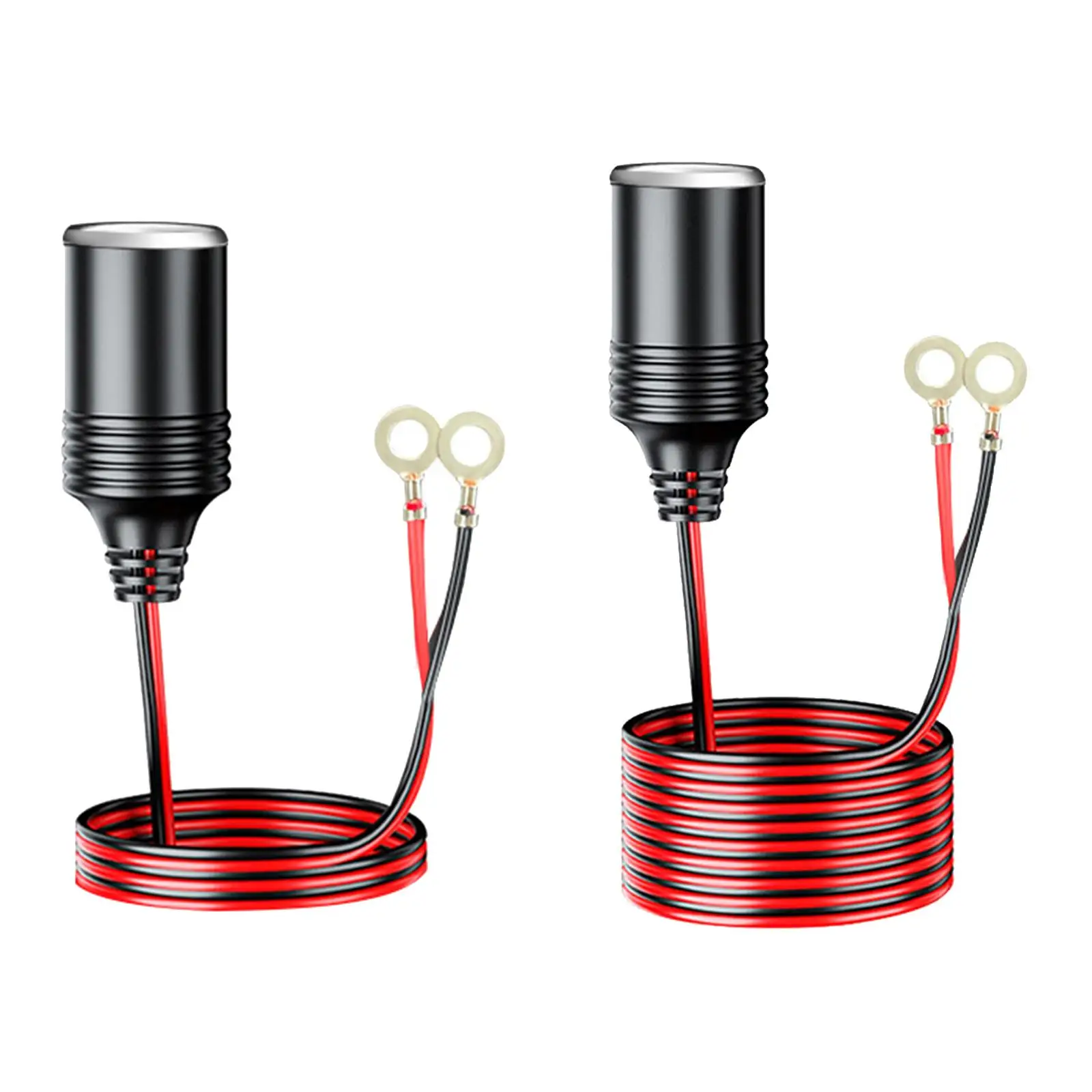 Sigarettenaanstekeradapter Netsnoer Eenvoudige installatie Vervangt accessoires Vrouwelijke stekkerafvoer naar oogje-terminals