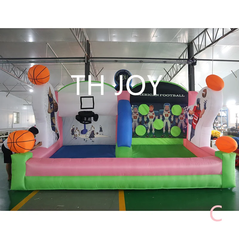 2 in 1 carnival game Inflatable Basketball Hoop Challenge game soccer dart shooting sport game combos