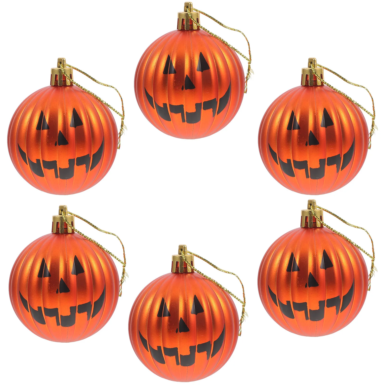 6 قطع من كرات اليقطين المبتسمة للهالوين، زينة معلقة، مستلزمات حفلات الهالوين، مستلزمات حفلات المهرجانات