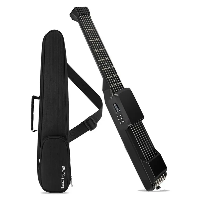 A06F-Smart Electric Acoustic Guitar Pocket Travel Chord Practice Guitars Stringed Instrument Chord Trainer With Carry Bag