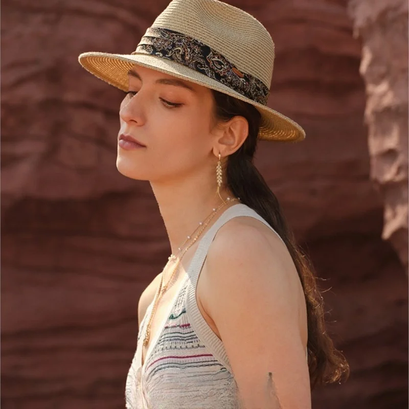 남성과 여성을 위한 새로운 모자 우아한 패션 통기성 린넨 대형