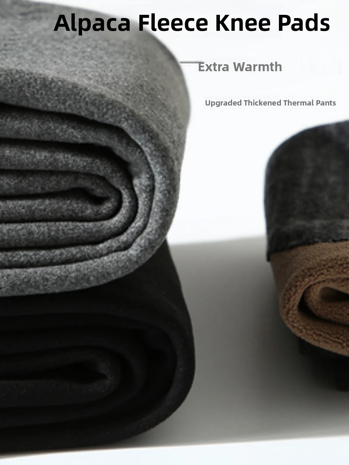 

Thickened Inner Fleece Lined Men's Autumn Pants Alpaca Wool Knee Padded Warmth Bottoms for Winter Comfort And Heat Retention