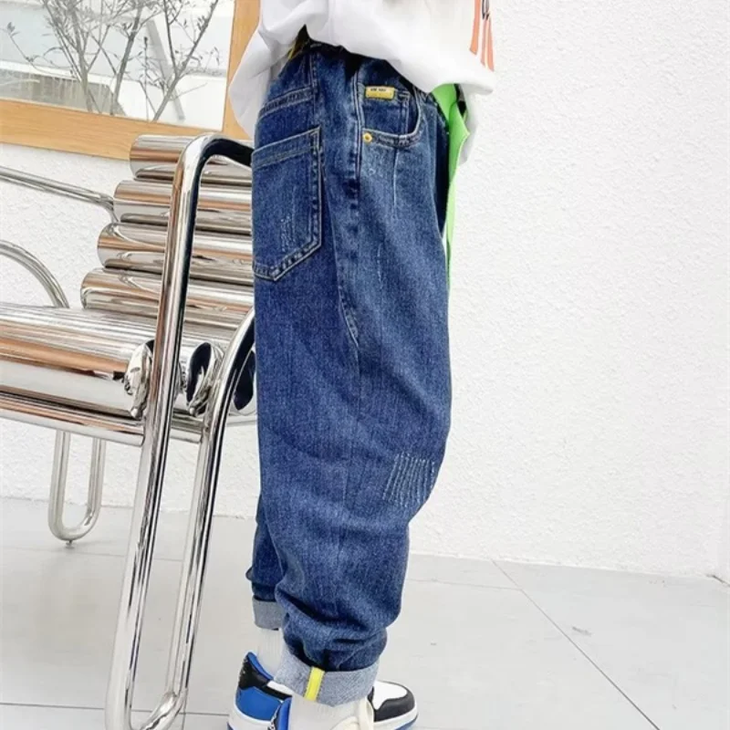 

Boys Jean Pants Long Trousers Denim 2024 Charming Spring Autumn Baby's Kids Teenagers High Quality School Children's Clothing