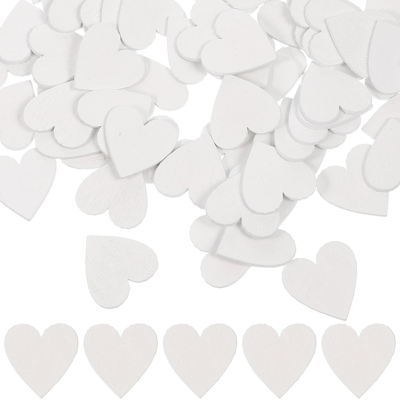 

200pcs Shape Heart Wooden Slice Wooden Slices Unfinished Blank Wood Pieces DIY Craft Material Peach Sewing Accessories