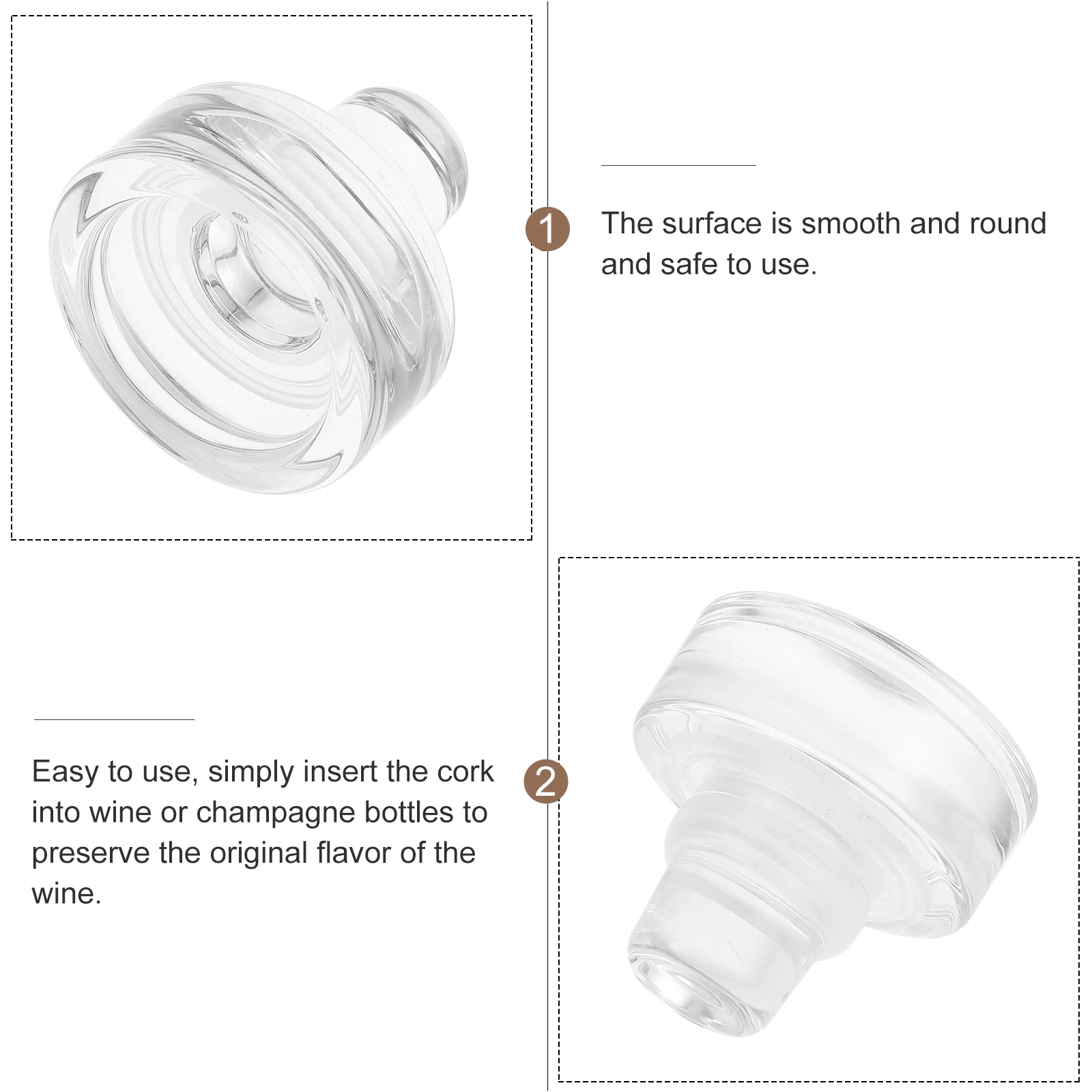 10pcs T Shaped Bottle Stoppers Reusable Glass Sealer for Beverage Non Taste Leak Proof Synthetics