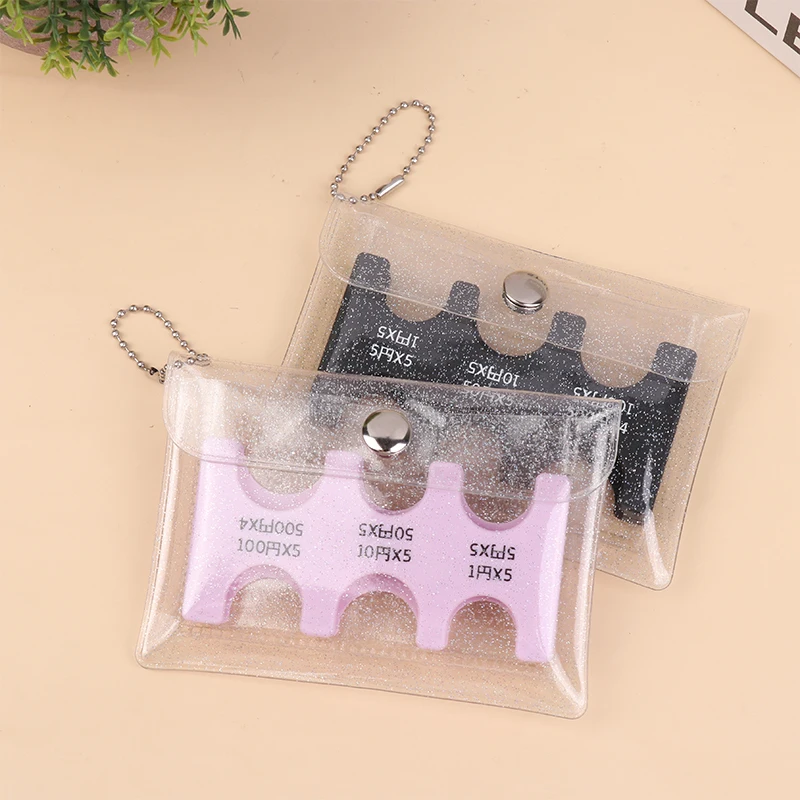 Transparent Coin Collection Purse Keychain, Portable Coin Holder, Japanese Style Coin Changer Wallet