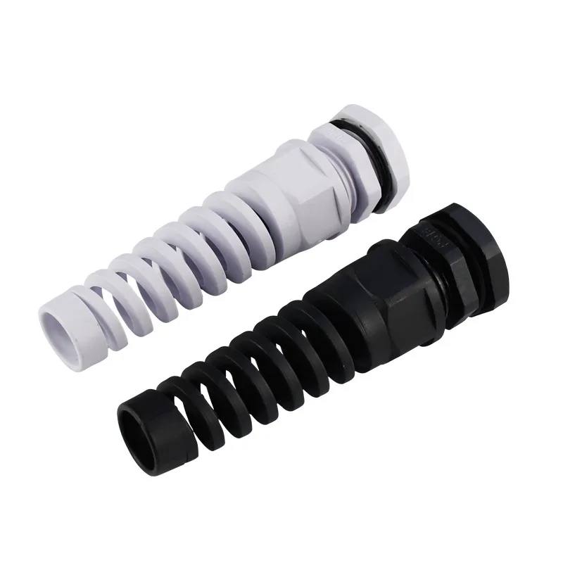 2pcs Waterproof Cable Gland Plastic Anti-Bending Joint Nylon Torsion-proof Glands PG7/9/11/13.5/16/19/21 Connector
